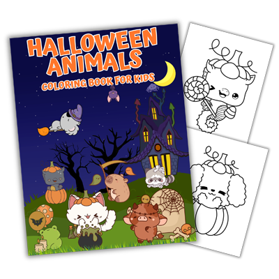 Halloween Animals Coloring Book for Kids by LunaCat Color