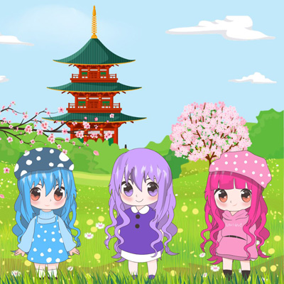 Chibi Girls Themed Coloring Books