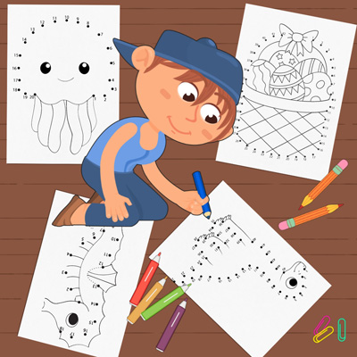 Dot to Dot Themed Coloring Books